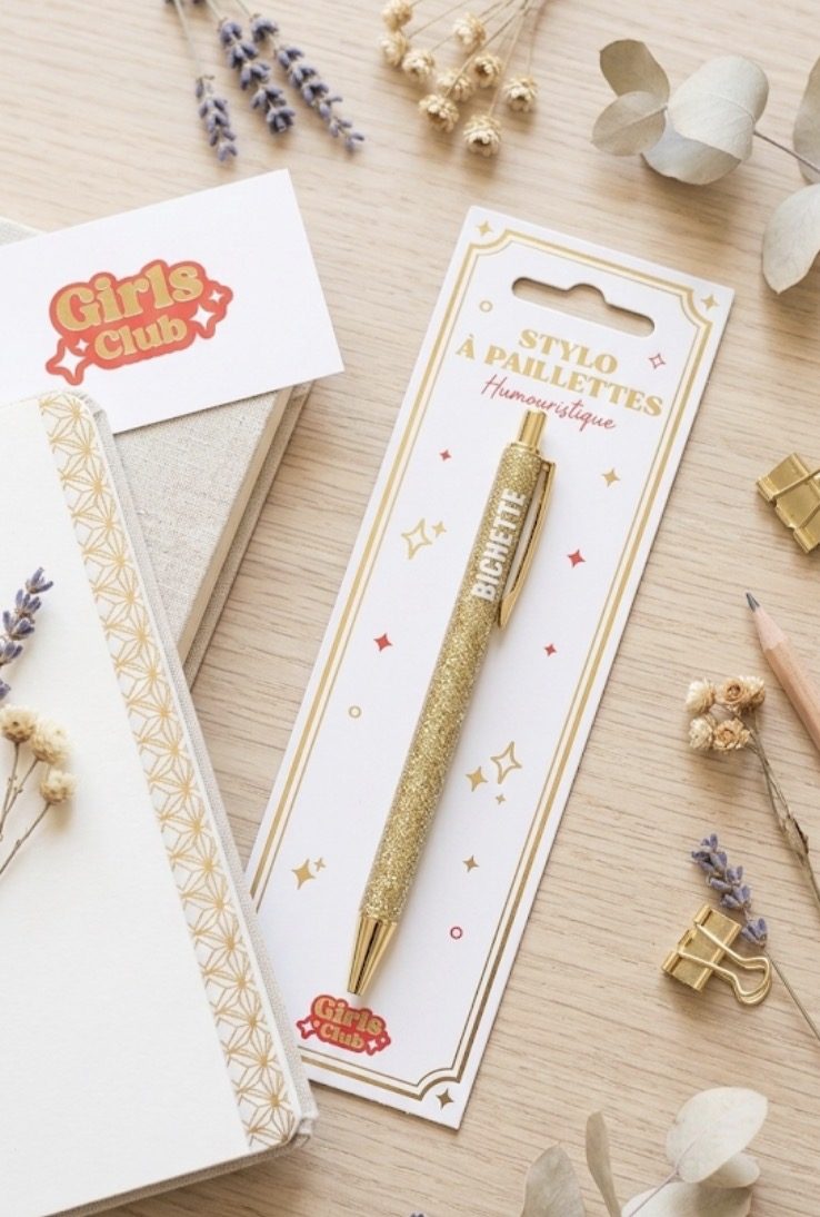 Stylo pailleté Bichette