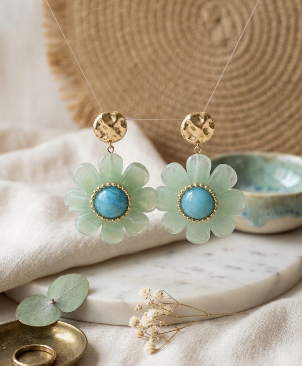 Boucles d’oreilles Pétales Céleste