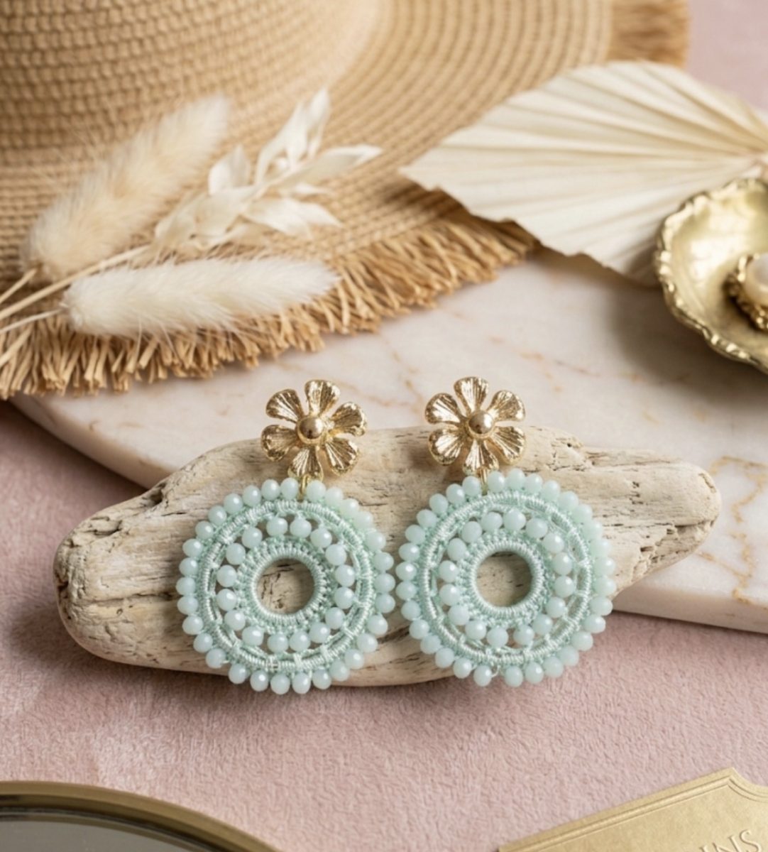 Boucles d’oreilles Jardin Mentholé