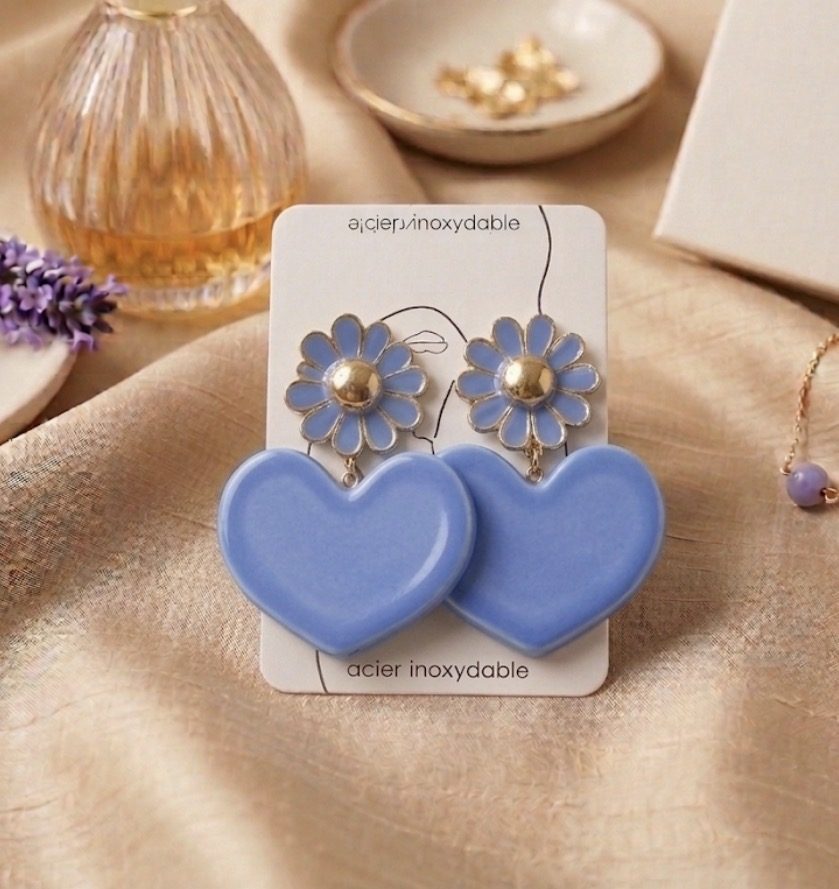 Boucles d’oreilles heart flower