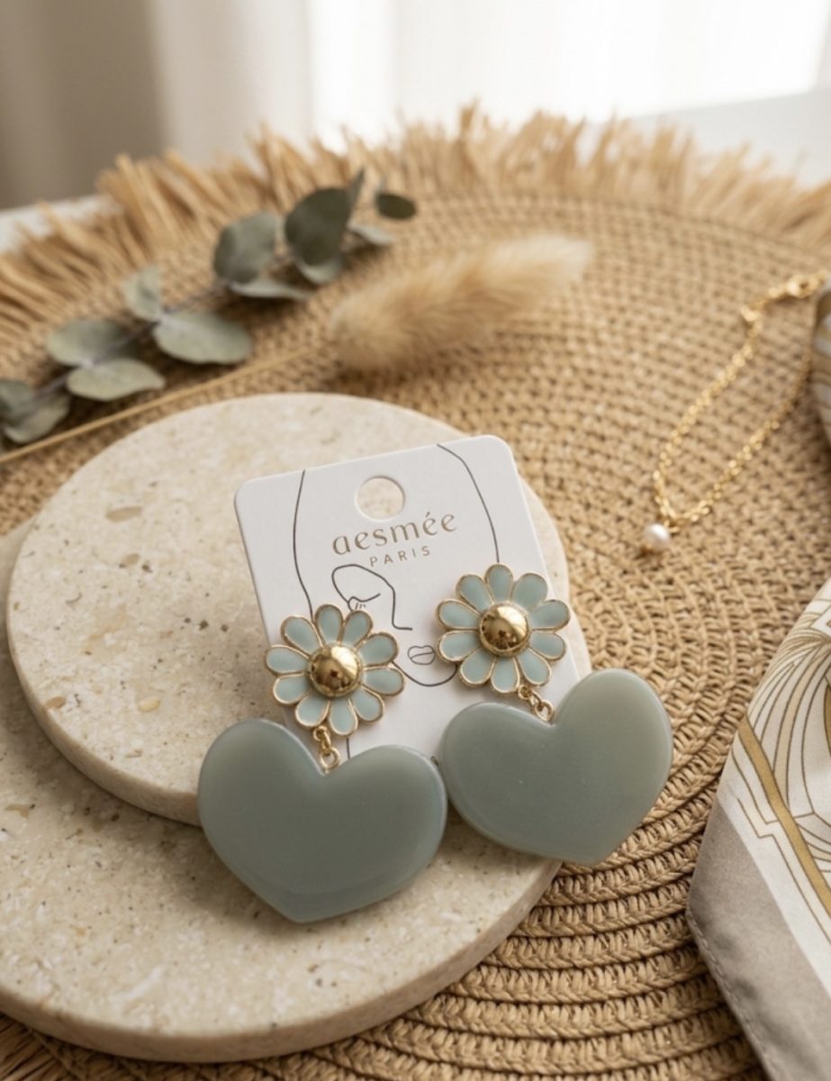 Boucles d’oreilles heart flower