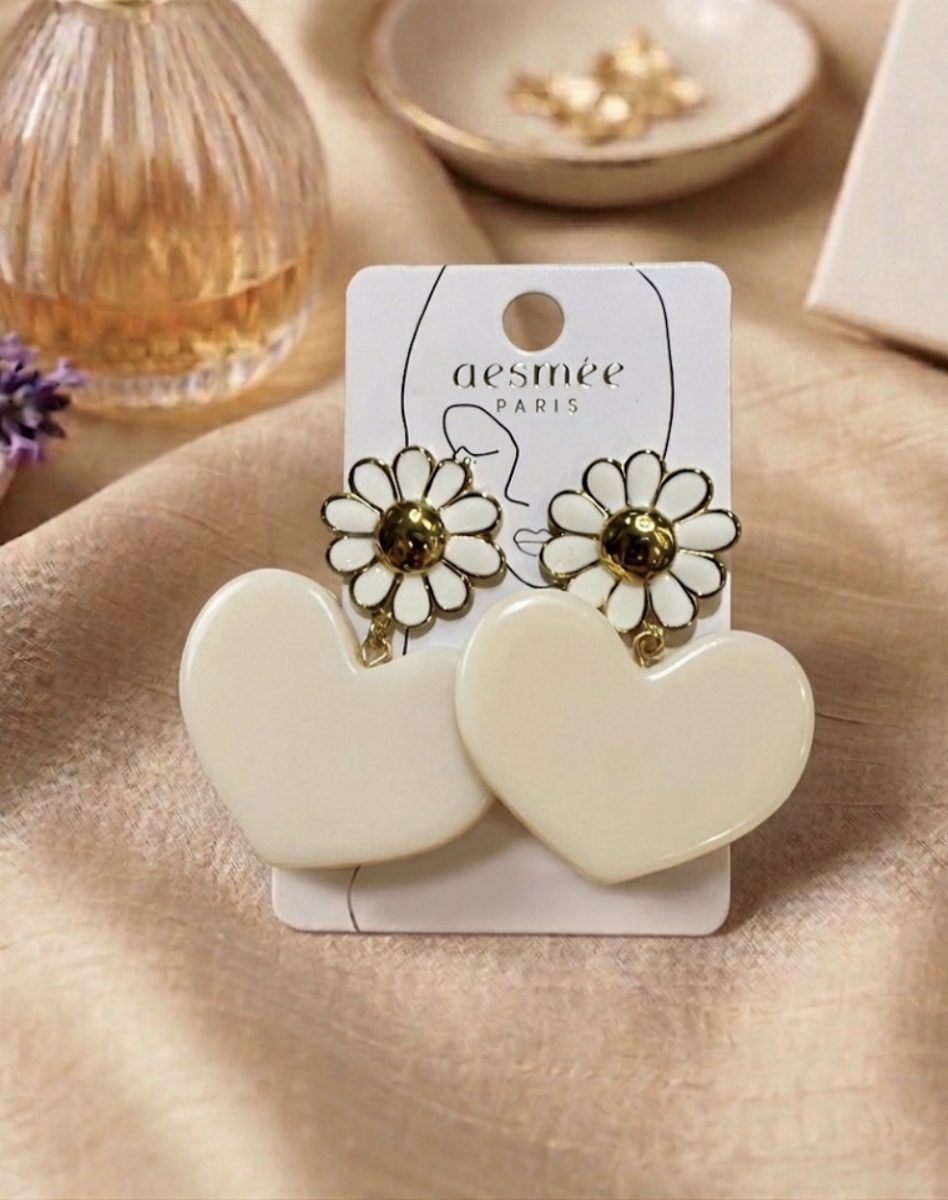 Boucles d’oreilles heart flower
