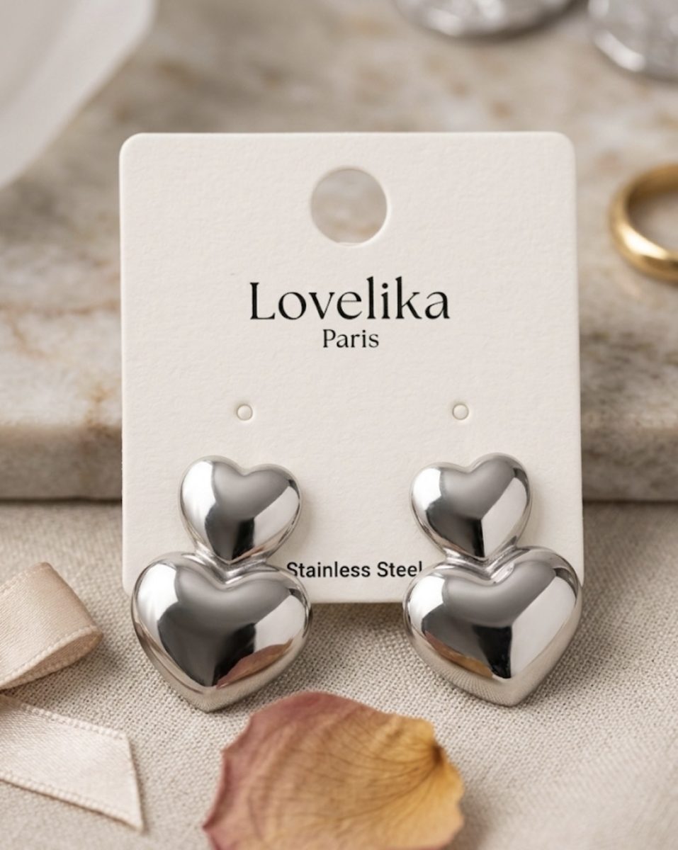 Boucles d’oreilles heart duo