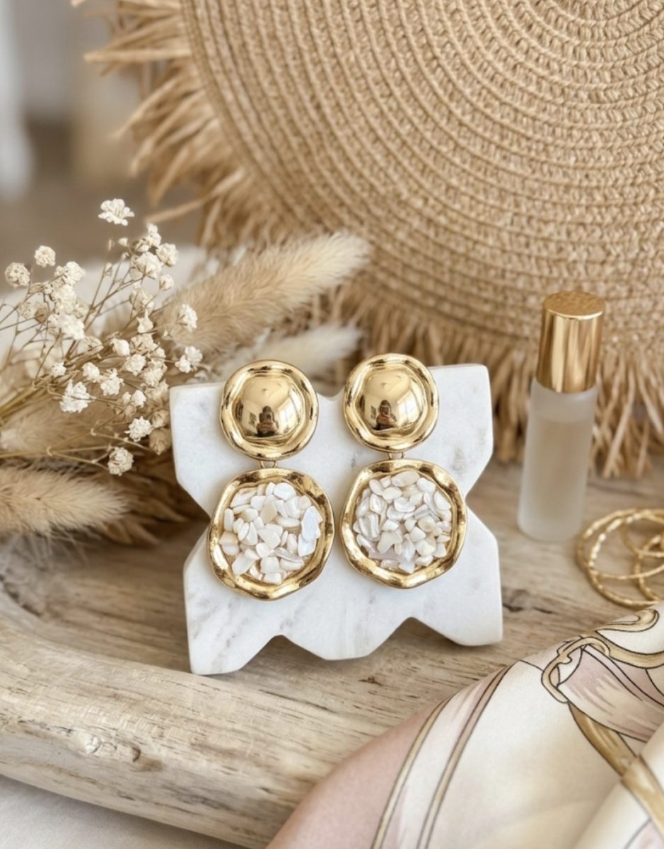 Boucles d’oreilles Écume dorée