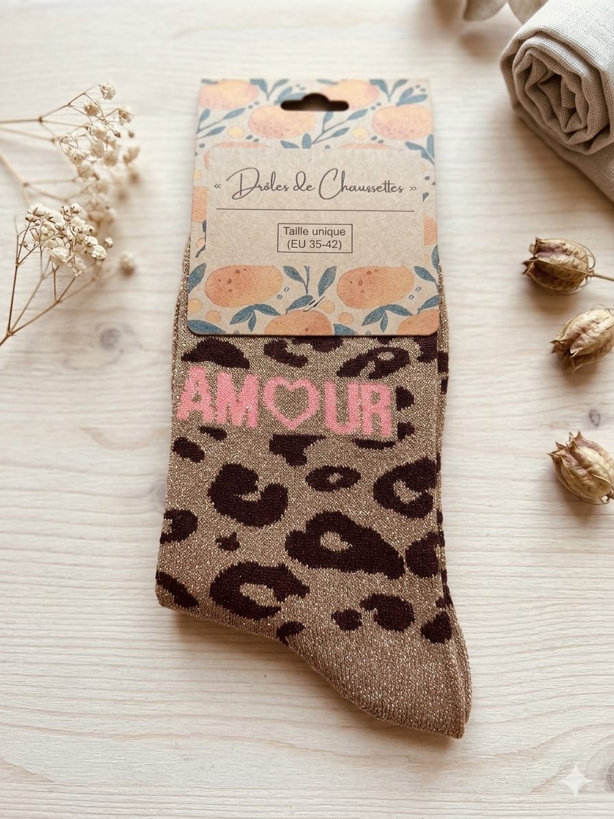 Chaussettes Léopard Amour