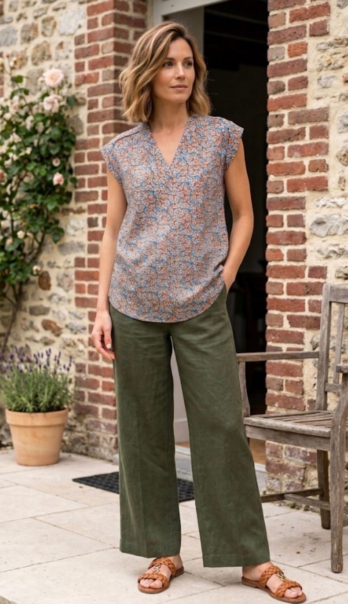 Blouse Little Flowers sans manches