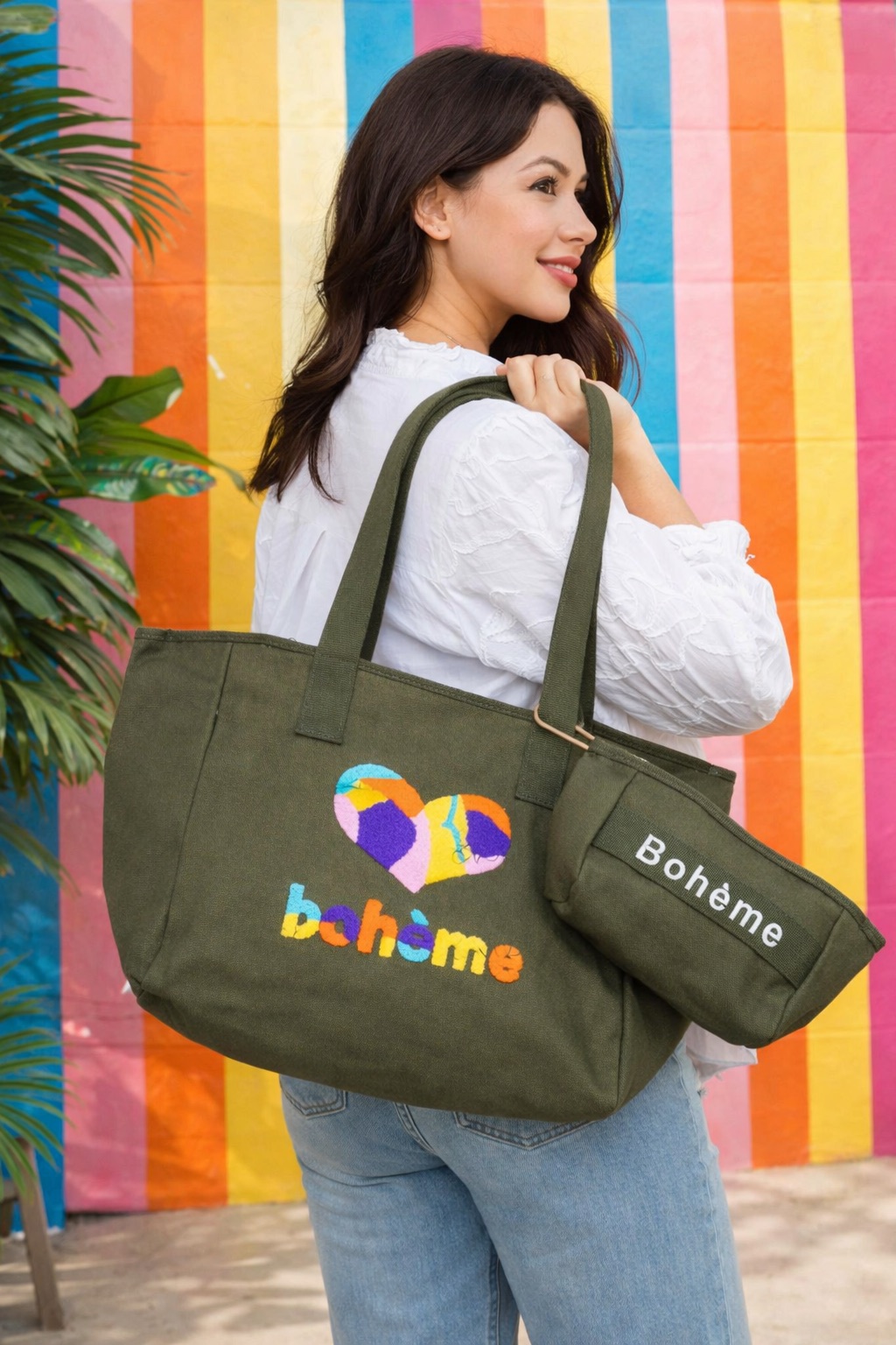 Sac à main bohème kaki