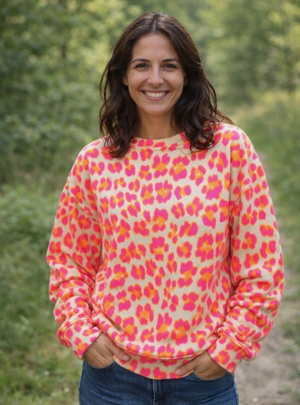 Sweat-shirt rose leopard