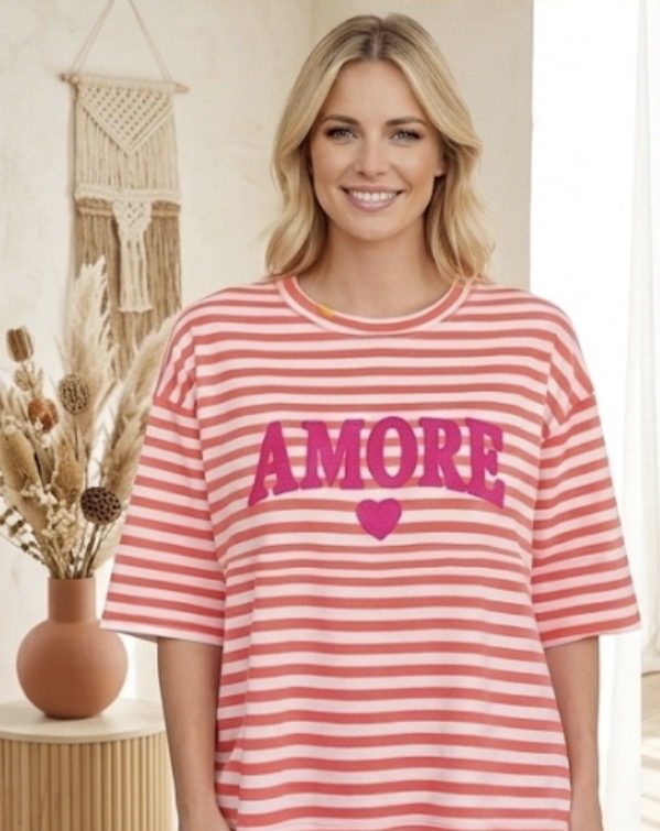 Sweat-shirt manche courte amore