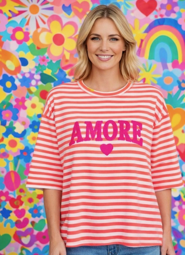 Sweat-shirt manche courte amore