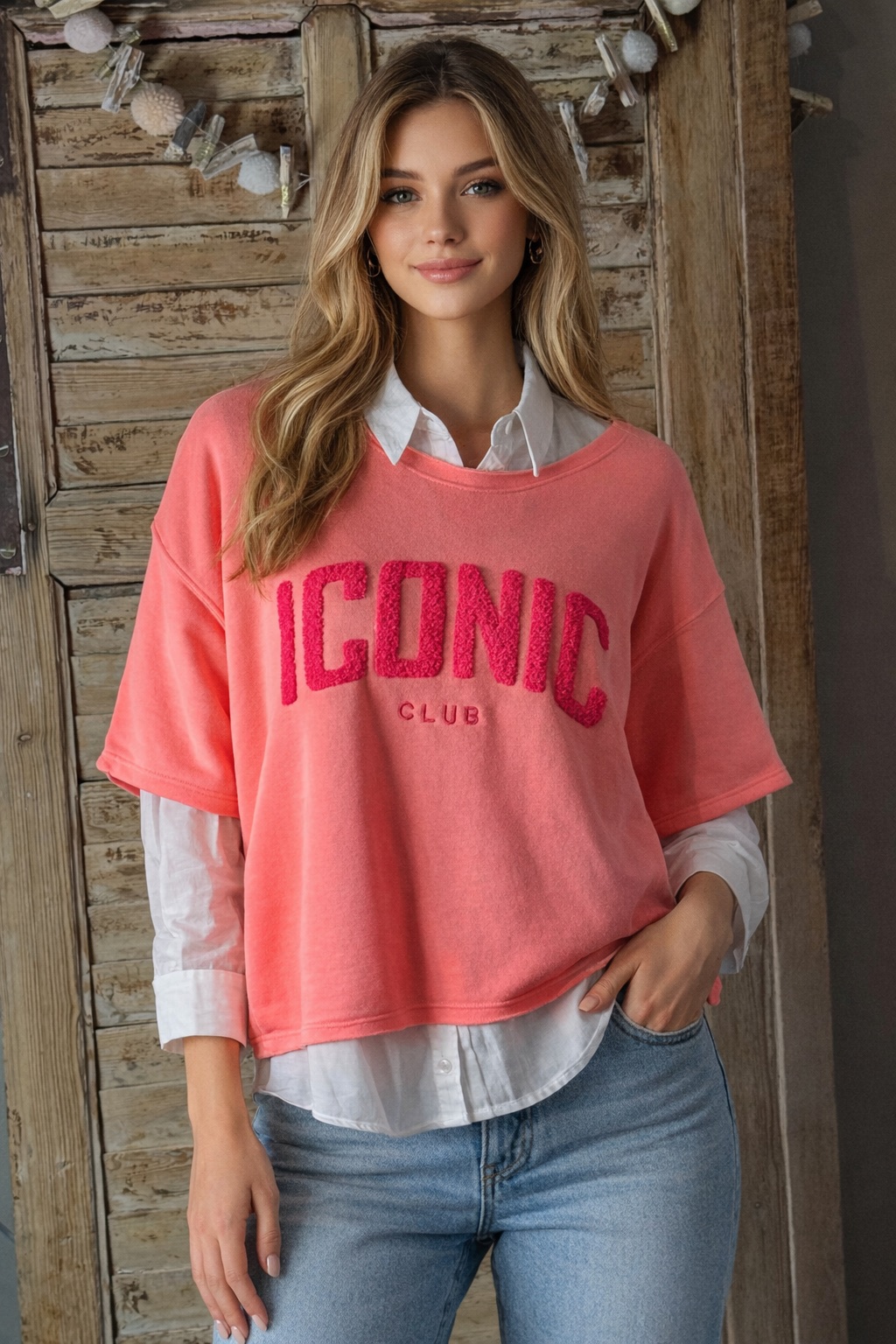 Sweat-shirt iconic club manches 3/4 