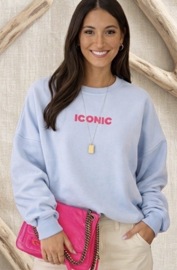 Sweat-shirt iconic bleu ciel