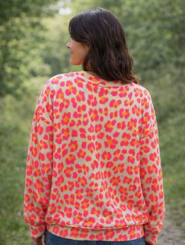 Sweat-shirt rose leopard