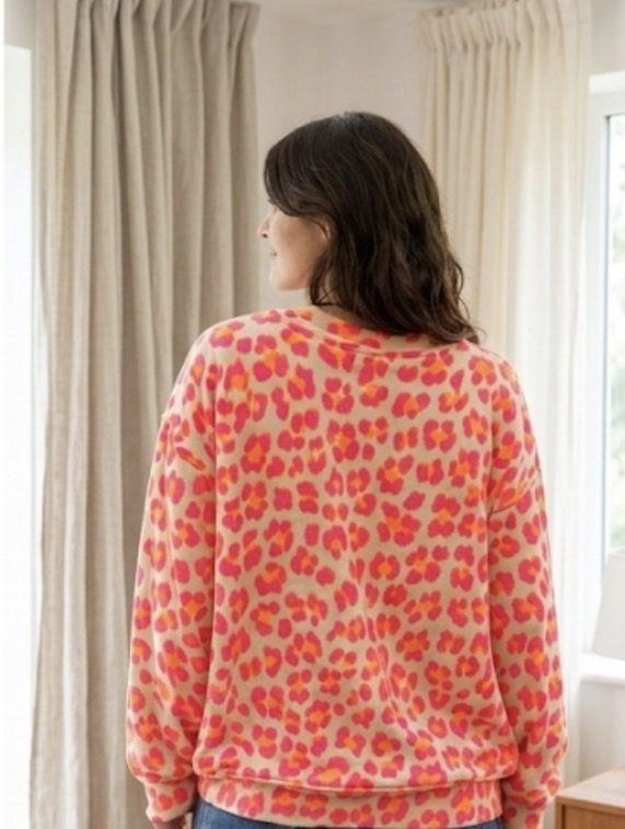 Sweat-shirt rose leopard