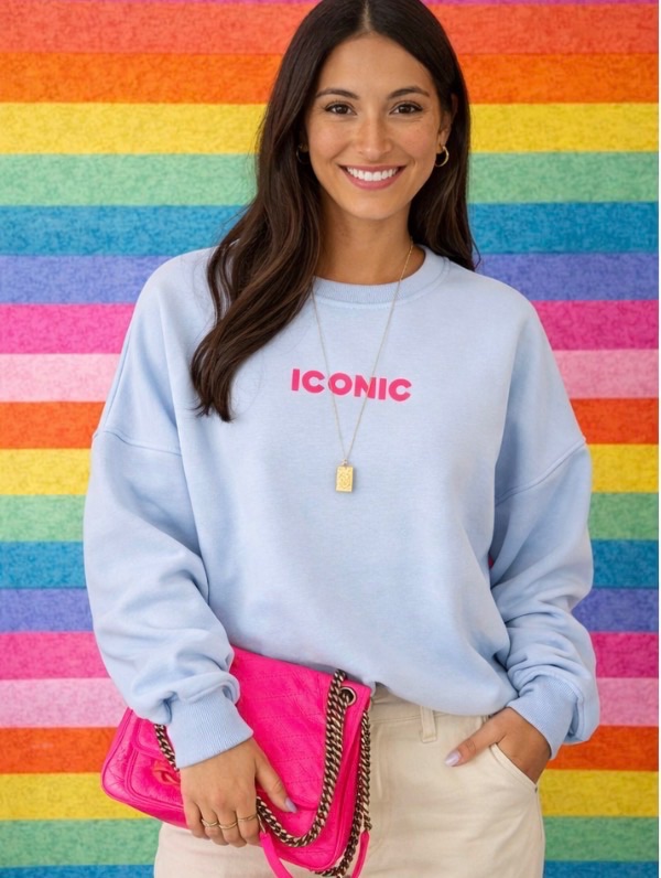Sweat-shirt iconic bleu ciel
