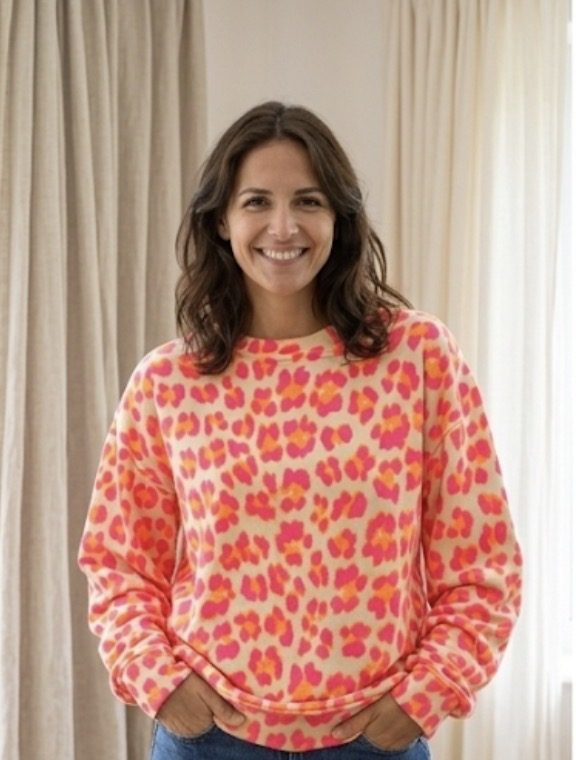 Sweat-shirt rose leopard