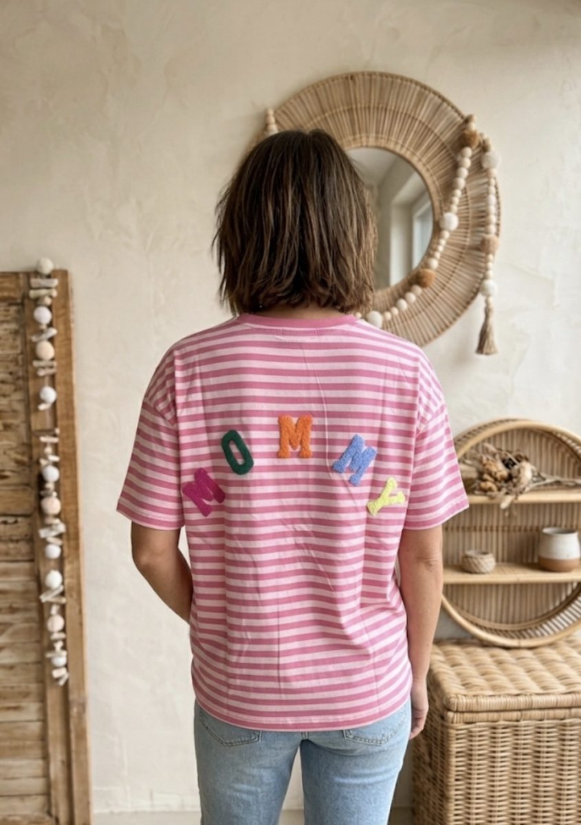 T-shirt Mommy rayé